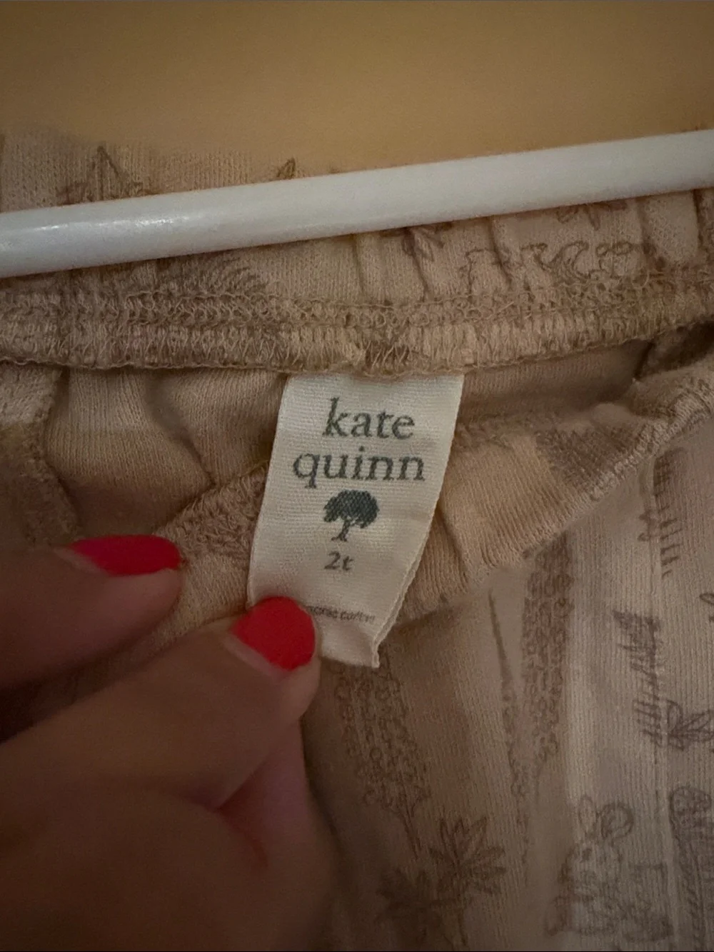 kate quinn Neutral Beige Woodland Print Kids Pajama Pants